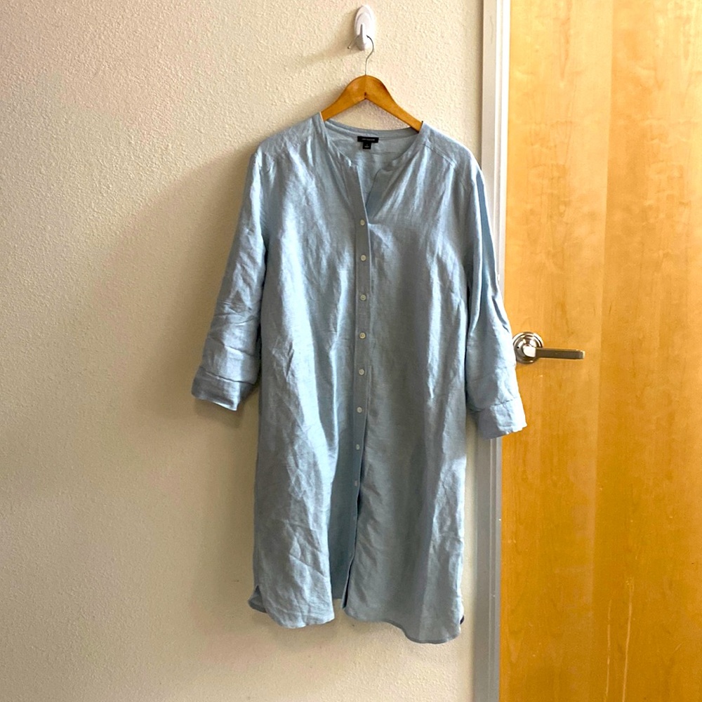 Ann Taylor, Large, light denim button down dress